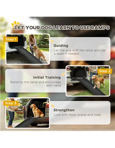 PawHut Foldable Pet Ramp Dog Car Ramp for SUVs, Cars - Black