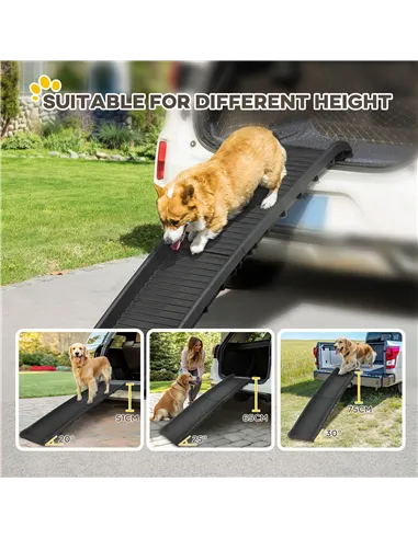 PawHut Foldable Pet Ramp Dog Car Ramp for SUVs, Cars - Black