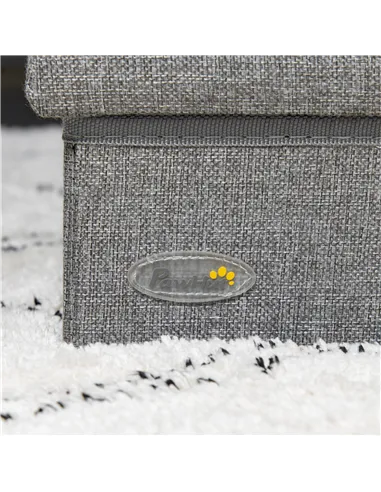 PawHut 3 Steps Pet Stairs, with Storage Boxes, for Bed, Couches - Grey