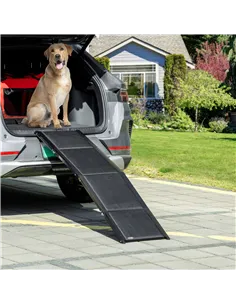 PawHut Folding Dog Ramp for Car, Portable Pet Ramp, with Non-Slip Surface, Aluminium Alloy Frame, for XL Dogs 2