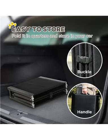 PawHut Folding Dog Ramp for Car, Portable Pet Ramp, with Non-Slip Surface, Aluminium Alloy Frame, for XL Dogs