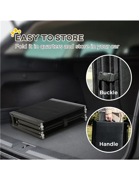PawHut Folding Dog Ramp for Car, Portable Pet Ramp, with Non-Slip Surface, Aluminium Alloy Frame, for XL Dogs