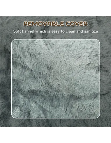 PawHut Three-Step Dog Stairs, with Washable Plush Cover, for High Bed Sofa, Dog Stairs for Small Dog and Cat - Light Grey