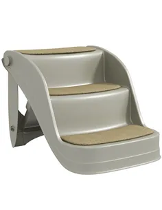 PawHut Foldable Pet Stairs 3 Steps with Non-slip Mats for Small Dogs, Grey