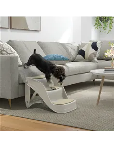 PawHut Foldable Pet Stairs 3 Steps with Non-slip Mats for Small Dogs, Grey 2