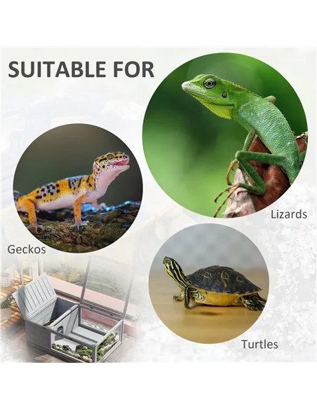 PawHut Tortoise House, Small Reptile Wooden House, with Mesh Roofs, Side Panels, for Turtles, Lizards, Geckos and Snakes