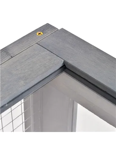 PawHut Tortoise House, Small Reptile Wooden House, with Mesh Roofs, Side Panels, for Turtles, Lizards, Geckos and Snakes