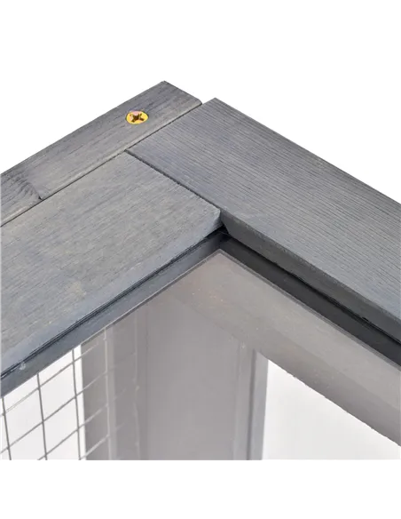 PawHut Tortoise House, Small Reptile Wooden House, with Mesh Roofs, Side Panels, for Turtles, Lizards, Geckos and Snakes