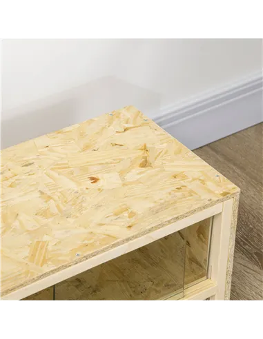 PawHut Reptile Terrarium Vivarium Habitat w/ Transparent Sliding Doors, Breathable Mesh, for Lizards, Horned Frogs, Snakes and C