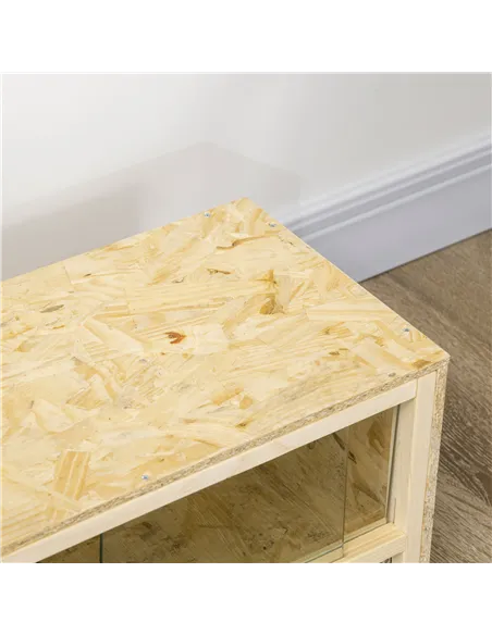 PawHut Reptile Terrarium Vivarium Habitat w/ Transparent Sliding Doors, Breathable Mesh, for Lizards, Horned Frogs, Snakes and C