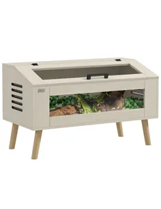 PawHut 140L Vivarium for Snakes, Lizards, Horned Frogs, Chameleons, Hamsters, Gerbils with Tempered Glass Windows