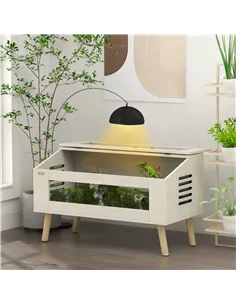 PawHut 140L Vivarium for Snakes, Lizards, Horned Frogs, Chameleons, Hamsters, Gerbils with Tempered Glass Windows 2