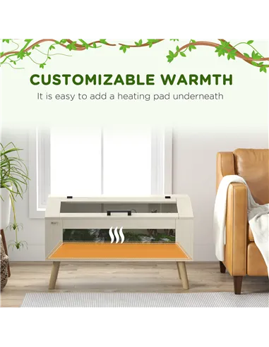 PawHut 140L Vivarium for Snakes, Lizards, Horned Frogs, Chameleons, Hamsters, Gerbils with Tempered Glass Windows