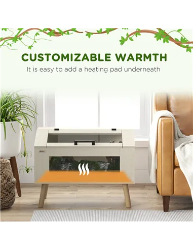 PawHut 111L Vivarium for Snakes, Lizards, Horned Frogs, Chameleons, Hamsters, Gerbils with Tempered Glass Windows