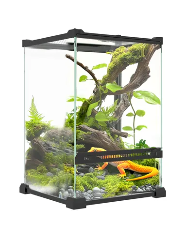 PawHut 12L Vivarium for Lizards, Frogs, Snakes, Turtles, Tortoises w/ Anti-Escape Design, Ventilation