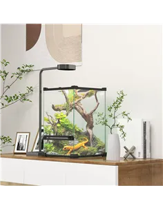 PawHut 12L Vivarium for Lizards, Frogs, Snakes, Turtles, Tortoises w/ Anti-Escape Design, Ventilation 2