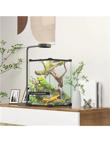 PawHut 12L Vivarium for Lizards, Frogs, Snakes, Turtles, Tortoises w/ Anti-Escape Design, Ventilation