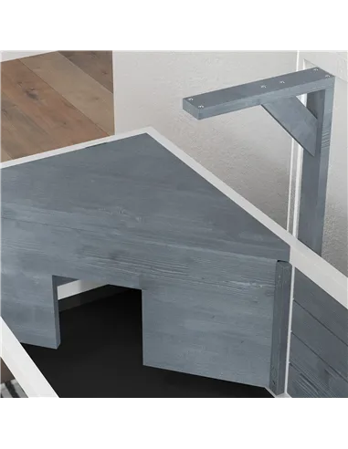 PawHut Wooden Tortoise House with Storage Shelf, Clear Observation Windows, Lamp Holder, Openable Top, Built-in Tray, Grey