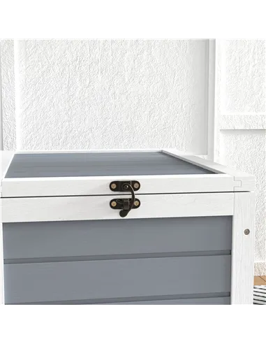 PawHut Wooden Tortoise Enclosure, Tortoise House w/ Lamp Holder, for Outdoor, Indoor, Light Grey