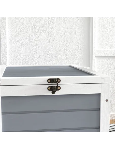 PawHut Wooden Tortoise Enclosure, Tortoise House w/ Lamp Holder, for Outdoor, Indoor, Light Grey