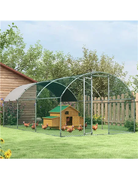 PawHut Wooden Chicken Coop with Nesting Boxes, Tray, for 2-4 Chickens, Yellow