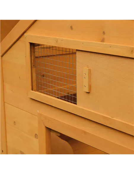 PawHut Wooden Chicken Coop with Nesting Boxes, Tray, for 2-4 Chickens, Yellow