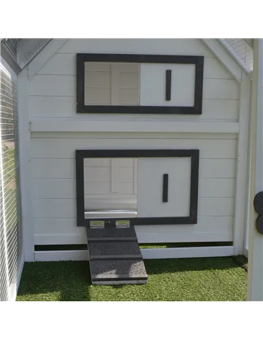 PawHut Chicken Coop with Run Wooden Hen House Pet Poultry Coops Cages Small Animal Outdoor Pen with Nesting Box 166 x 124 x 112c