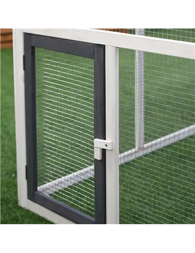 PawHut Chicken Coop with Run Wooden Hen House Pet Poultry Coops Cages Small Animal Outdoor Pen with Nesting Box 166 x 124 x 112c