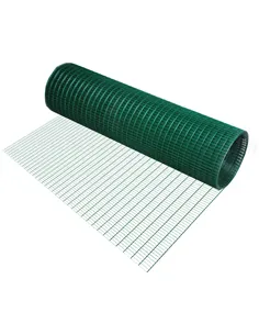 Pawhut PVC Coated Welded Wire Mesh Fencing Chicken Poultry Aviary Fence Run Hutch Pet Rabbit 30m Dark Green