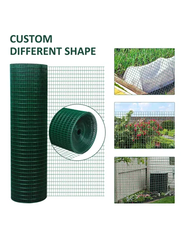 Pawhut PVC Coated Welded Wire Mesh Fencing Chicken Poultry Aviary Fence Run Hutch Pet Rabbit 30m Dark Green