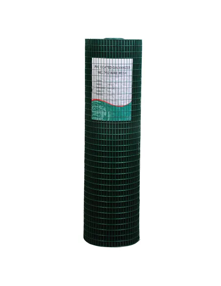 Pawhut PVC Coated Welded Wire Mesh Fencing Chicken Poultry Aviary Fence Run Hutch Pet Rabbit 30m Dark Green