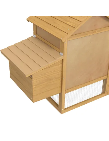 PawHut Small Chicken Coop with Run Hen House Poultry Coops Cages Nesting Box Wood 150.5 x 54 x 87cm