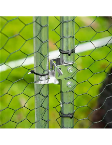 PawHut Walk In Chicken Run Chicken Coop, Large Poultry Cage Hen House for 6-8 Chickens Outdoor w/ Water-Resist Cover 302 x 107 x