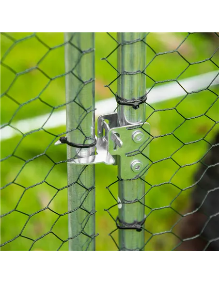 PawHut Walk In Chicken Run Chicken Coop, Large Poultry Cage Hen House for 6-8 Chickens Outdoor w/ Water-Resist Cover 302 x 107 x