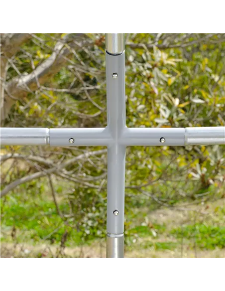 PawHut Walk In Chicken Run Galvanised Chicken Coop Hen Poultry House Cage Pet Playpen Garden with Water-Resist Cover, 2.8 x 1.9 