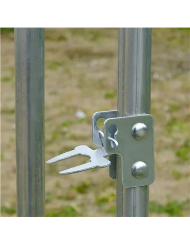 PawHut Walk In Chicken Run Galvanised Chicken Coop Hen Poultry House Cage Pet Playpen Garden with Water-Resist Cover, 2.8 x 3.8 