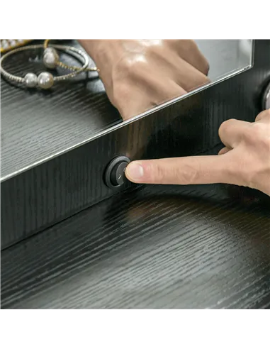 HOMCOM Dressing Table Set, with Storage and Stool - Black