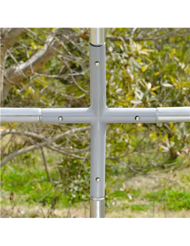 PawHut Walk In Chicken Run Galvanised Chicken Coop Hen Poultry House Cage Pet Playpen Garden with Water-Resist Cover, 2.8 x 3.8 