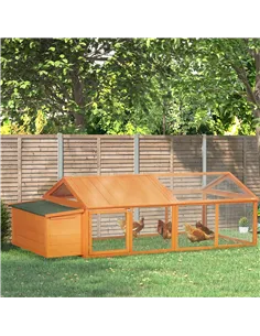 PawHut Wooden Chicken Coop with Nesting Box, Openable Roof, for 4-8 Chickens 2