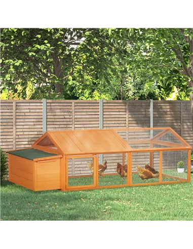 PawHut Wooden Chicken Coop with Nesting Box, Openable Roof, for 4-8 Chickens