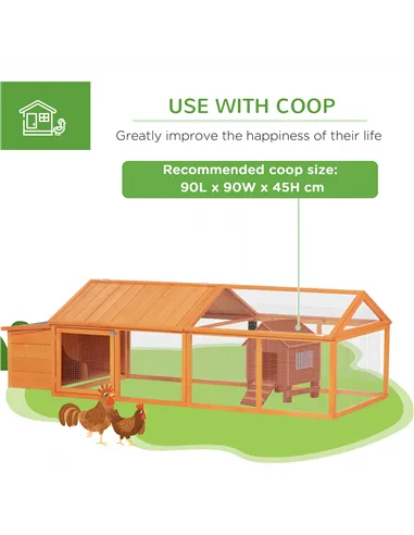 PawHut Wooden Chicken Coop with Nesting Box, Openable Roof, for 4-8 Chickens