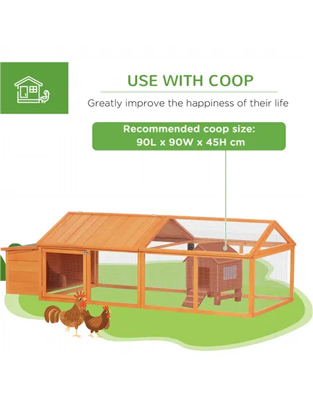 PawHut Wooden Chicken Coop with Nesting Box, Openable Roof, for 4-8 Chickens