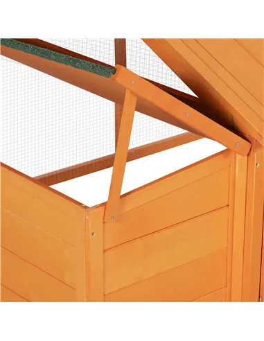 PawHut Wooden Chicken Coop with Nesting Box, Openable Roof, for 4-8 Chickens
