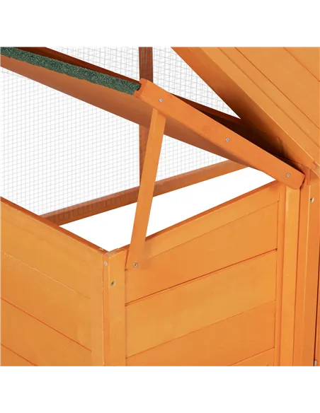 PawHut Wooden Chicken Coop with Nesting Box, Openable Roof, for 4-8 Chickens