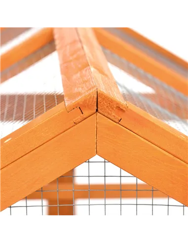 PawHut Large Chicken Run, Wooden Chicken coop, with Combinable Design - Wood Effect