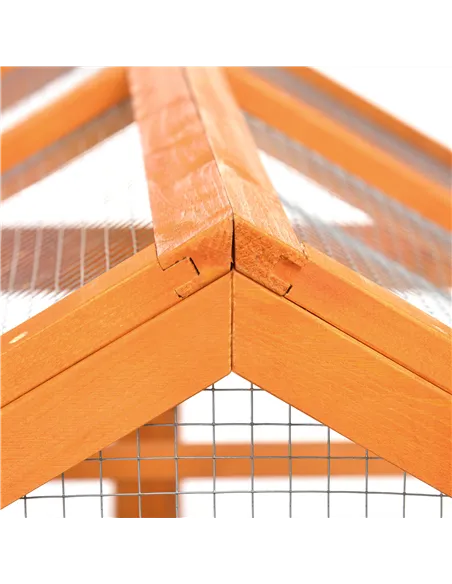 PawHut Large Chicken Run, Wooden Chicken coop, with Combinable Design - Wood Effect