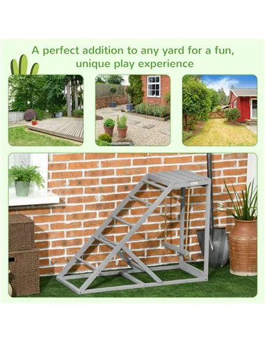 PawHut Wooden Chicken Coop Toy with Swing, Ladder, Platform, Grey