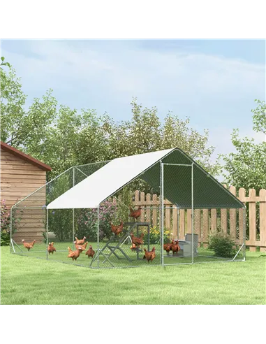 PawHut Wooden Chicken Coop Toy with Swing, Ladder, Platform, Grey