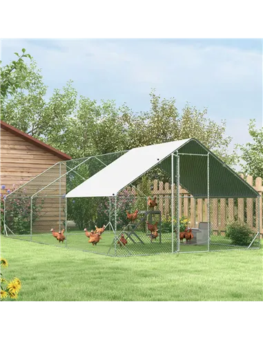 PawHut Wooden Chicken Coop Toy with Swing, Ladder, Platform, Grey