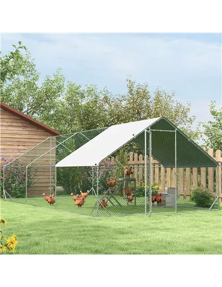 PawHut Wooden Chicken Coop Toy with Swing, Ladder, Platform, Grey